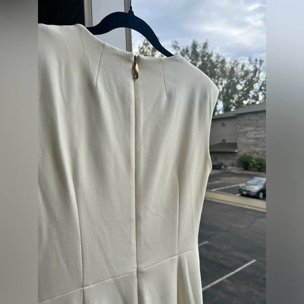 🆕 Donna Karan New York Ivory Sheath Dress Midi Work Wedding S2 S6 S8 S10 Office - Picture 8 of 16